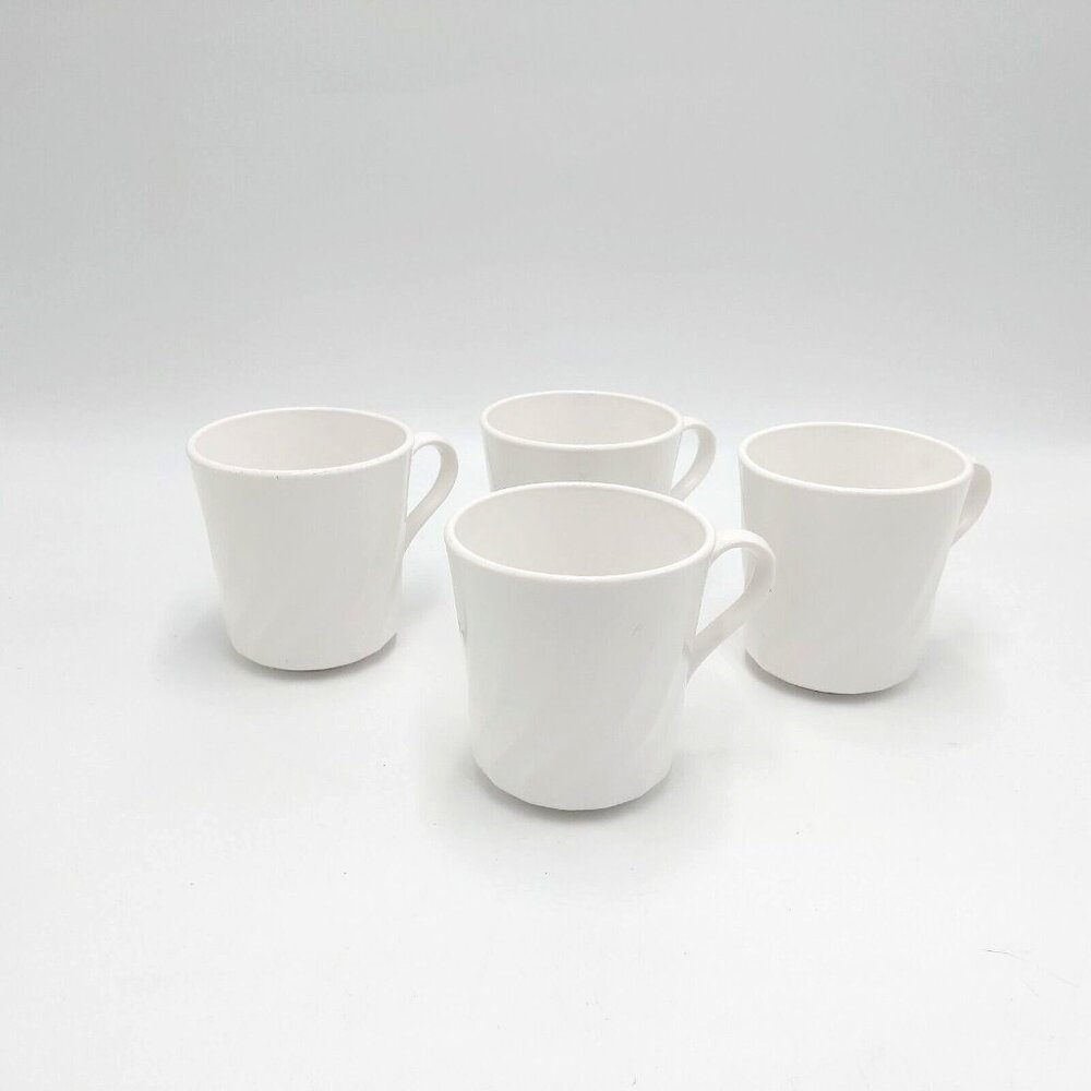 Corningware Coffee or Tea Mugs-White Swirl - Set of 4